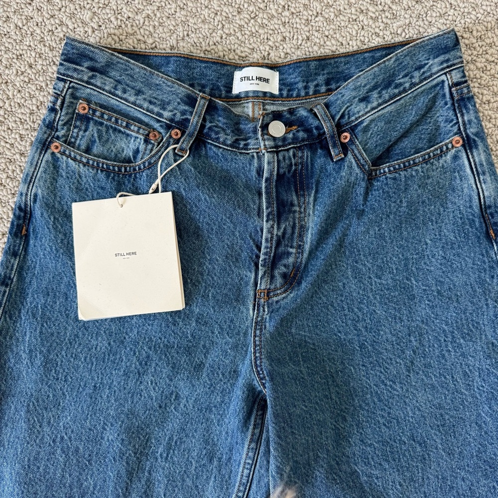 Still Here Women's Blue Straight Leg Jeans